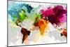 Colourful World Map-GraphINC-Mounted Premium Giclee Print