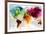 Colourful World Map-GraphINC-Framed Art Print