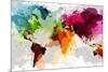 Colourful World Map-GraphINC-Mounted Art Print