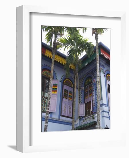 Colourfully Painted Building in Little India, Singapore, Southeast Asia-Amanda Hall-Framed Photographic Print