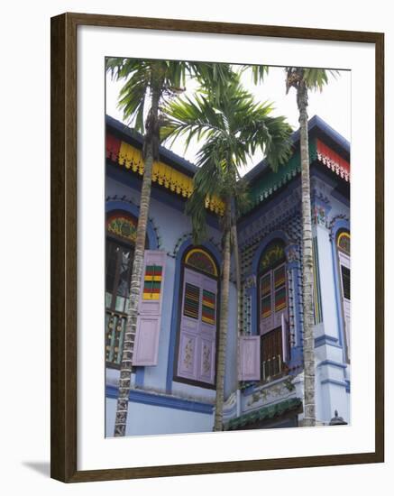 Colourfully Painted Building in Little India, Singapore, Southeast Asia-Amanda Hall-Framed Photographic Print