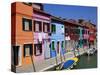 Colourfully Painted Houses Situated on Canal Banks on the Island of Burano, Located Near Venice, Ve-Kimberley Coole-Stretched Canvas