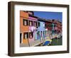 Colourfully Painted Houses Situated on Canal Banks on the Island of Burano, Located Near Venice, Ve-Kimberley Coole-Framed Photographic Print