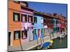 Colourfully Painted Houses Situated on Canal Banks on the Island of Burano, Located Near Venice, Ve-Kimberley Coole-Mounted Photographic Print