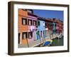 Colourfully Painted Houses Situated on Canal Banks on the Island of Burano, Located Near Venice, Ve-Kimberley Coole-Framed Photographic Print