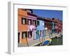 Colourfully Painted Houses Situated on Canal Banks on the Island of Burano, Located Near Venice, Ve-Kimberley Coole-Framed Photographic Print