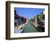 Colourfully Painted Houses Situated on Canal Banks on the Island of Burano, Located Near Venice, Ve-Kimberley Coole-Framed Photographic Print