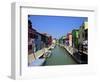 Colourfully Painted Houses Situated on Canal Banks on the Island of Burano, Located Near Venice, Ve-Kimberley Coole-Framed Photographic Print