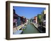 Colourfully Painted Houses Situated on Canal Banks on the Island of Burano, Located Near Venice, Ve-Kimberley Coole-Framed Photographic Print