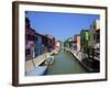 Colourfully Painted Houses Situated on Canal Banks on the Island of Burano, Located Near Venice, Ve-Kimberley Coole-Framed Photographic Print