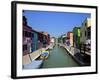 Colourfully Painted Houses Situated on Canal Banks on the Island of Burano, Located Near Venice, Ve-Kimberley Coole-Framed Photographic Print