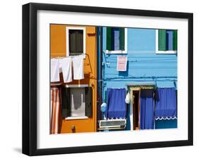Colourfully Painted Houses Situated on Canal Banks on the Island of Burano, Located Near Venice, Ve-Kimberley Coole-Framed Premium Photographic Print