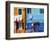 Colourfully Painted Houses Situated on Canal Banks on the Island of Burano, Located Near Venice, Ve-Kimberley Coole-Framed Photographic Print