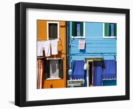 Colourfully Painted Houses Situated on Canal Banks on the Island of Burano, Located Near Venice, Ve-Kimberley Coole-Framed Photographic Print