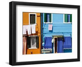 Colourfully Painted Houses Situated on Canal Banks on the Island of Burano, Located Near Venice, Ve-Kimberley Coole-Framed Photographic Print