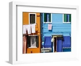 Colourfully Painted Houses Situated on Canal Banks on the Island of Burano, Located Near Venice, Ve-Kimberley Coole-Framed Photographic Print