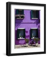 Colourfully Painted Houses Situated on Canal Banks on the Island of Burano, Located Near Venice, Ve-Kimberley Coole-Framed Premium Photographic Print