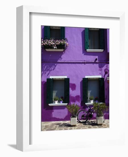 Colourfully Painted Houses Situated on Canal Banks on the Island of Burano, Located Near Venice, Ve-Kimberley Coole-Framed Premium Photographic Print