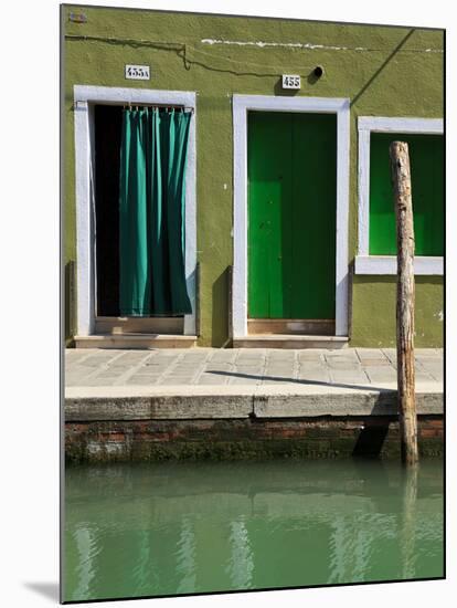 Colourfully Painted Houses Situated on Canal Banks on the Island of Burano, Located Near Venice, Ve-Kimberley Coole-Mounted Photographic Print