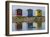 Colourfully Painted Huts by Shore of Atlantic Ocean at Heart's Delight-Islington in Newfoundland-Stuart Forster-Framed Photographic Print