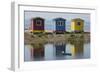 Colourfully Painted Huts by Shore of Atlantic Ocean at Heart's Delight-Islington in Newfoundland-Stuart Forster-Framed Photographic Print