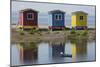 Colourfully Painted Huts by Shore of Atlantic Ocean at Heart's Delight-Islington in Newfoundland-Stuart Forster-Mounted Photographic Print