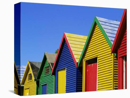 Colourfully Painted Victorian Bathing Huts in False Bay, Cape Town, South Africa, Africa-Yadid Levy-Stretched Canvas