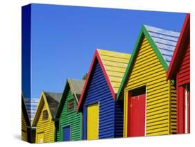 Colourfully Painted Victorian Bathing Huts in False Bay, Cape Town, South Africa, Africa-Yadid Levy-Stretched Canvas