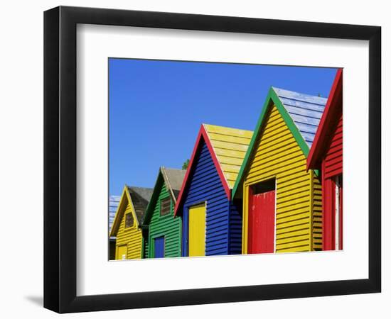 Colourfully Painted Victorian Bathing Huts in False Bay, Cape Town, South Africa, Africa-Yadid Levy-Framed Photographic Print