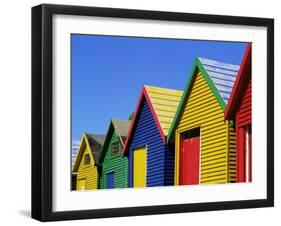 Colourfully Painted Victorian Bathing Huts in False Bay, Cape Town, South Africa, Africa-Yadid Levy-Framed Photographic Print