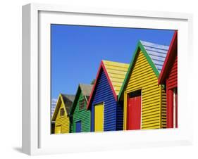 Colourfully Painted Victorian Bathing Huts in False Bay, Cape Town, South Africa, Africa-Yadid Levy-Framed Photographic Print