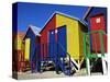 Colourfully Painted Victorian Bathing Huts in False Bay, Cape Town, South Africa, Africa-Yadid Levy-Stretched Canvas
