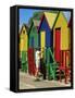 Colourfully Painted Victorian Bathing Huts in False Bay, Cape Town, South Africa, Africa-Yadid Levy-Framed Stretched Canvas