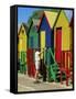 Colourfully Painted Victorian Bathing Huts in False Bay, Cape Town, South Africa, Africa-Yadid Levy-Framed Stretched Canvas