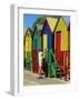 Colourfully Painted Victorian Bathing Huts in False Bay, Cape Town, South Africa, Africa-Yadid Levy-Framed Photographic Print