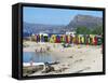 Colourfully Painted Victorian Bathing Huts in False Bay, Cape Town, South Africa, Africa-Yadid Levy-Framed Stretched Canvas