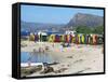 Colourfully Painted Victorian Bathing Huts in False Bay, Cape Town, South Africa, Africa-Yadid Levy-Framed Stretched Canvas