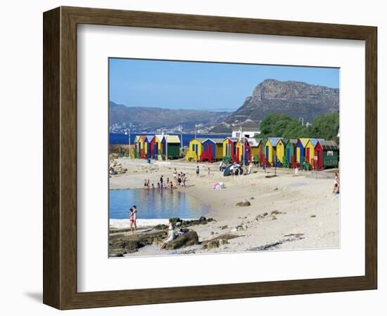 Colourfully Painted Victorian Bathing Huts in False Bay, Cape Town, South Africa, Africa-Yadid Levy-Framed Photographic Print