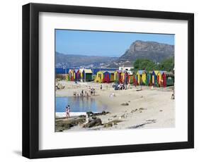 Colourfully Painted Victorian Bathing Huts in False Bay, Cape Town, South Africa, Africa-Yadid Levy-Framed Photographic Print