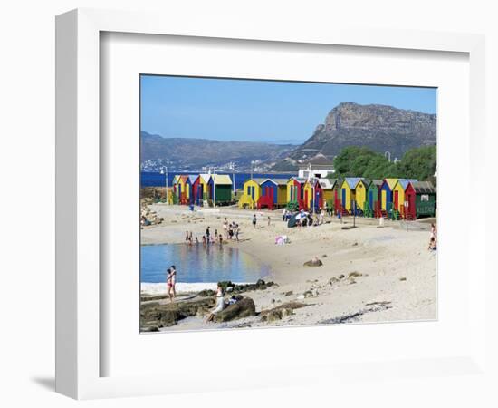 Colourfully Painted Victorian Bathing Huts in False Bay, Cape Town, South Africa, Africa-Yadid Levy-Framed Photographic Print