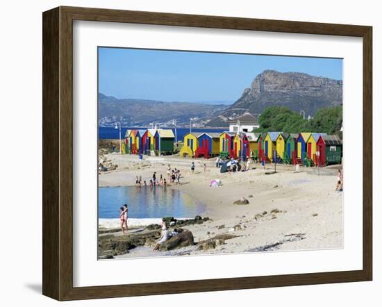 Colourfully Painted Victorian Bathing Huts in False Bay, Cape Town, South Africa, Africa-Yadid Levy-Framed Photographic Print