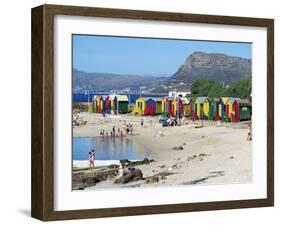 Colourfully Painted Victorian Bathing Huts in False Bay, Cape Town, South Africa, Africa-Yadid Levy-Framed Photographic Print