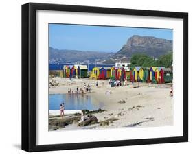 Colourfully Painted Victorian Bathing Huts in False Bay, Cape Town, South Africa, Africa-Yadid Levy-Framed Photographic Print