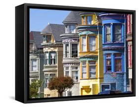 Colourfully Painted Victorian Houses in the Haight-Ashbury District of San Francisco, California, U-Gavin Hellier-Framed Stretched Canvas