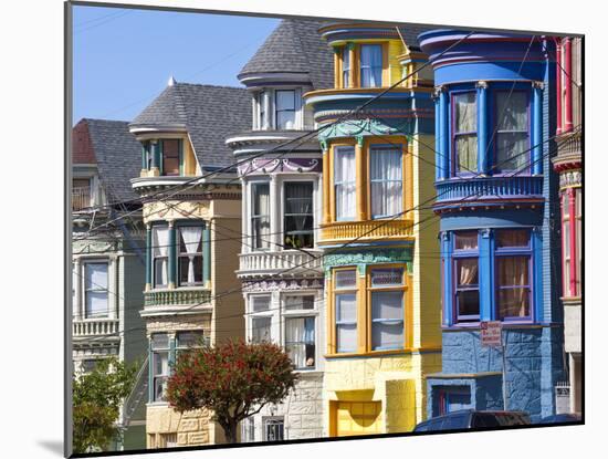 Colourfully Painted Victorian Houses in the Haight-Ashbury District of San Francisco, California, U-Gavin Hellier-Mounted Photographic Print