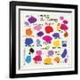 Colours Of Flowers-Jenny Frean-Framed Giclee Print