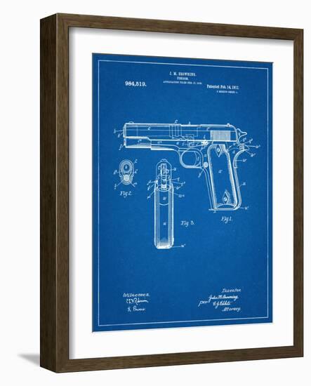 Colt 45 Patent 1911-null-Framed Art Print