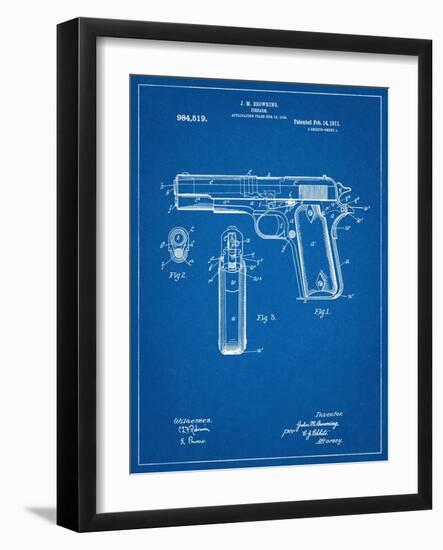 Colt 45 Patent 1911-null-Framed Art Print