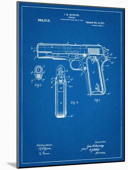 Colt 45 Patent 1911-null-Mounted Art Print