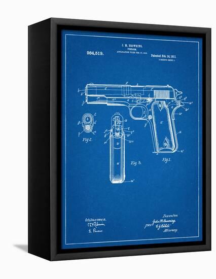 Colt 45 Patent 1911-null-Framed Stretched Canvas